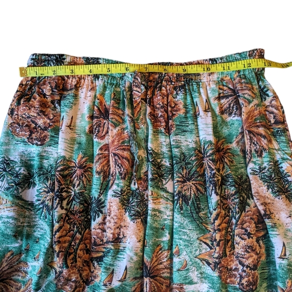 Island Planet elastic waist, Lightweight flowing Tropical Maxi Skirt Sz. M/L - Picture 7 of 13